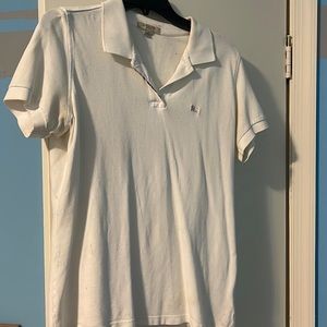 White Burberry polo